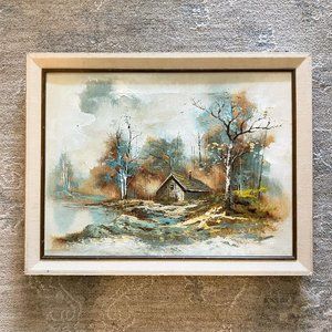 Cabin In The Woods Oil Painting - Framed